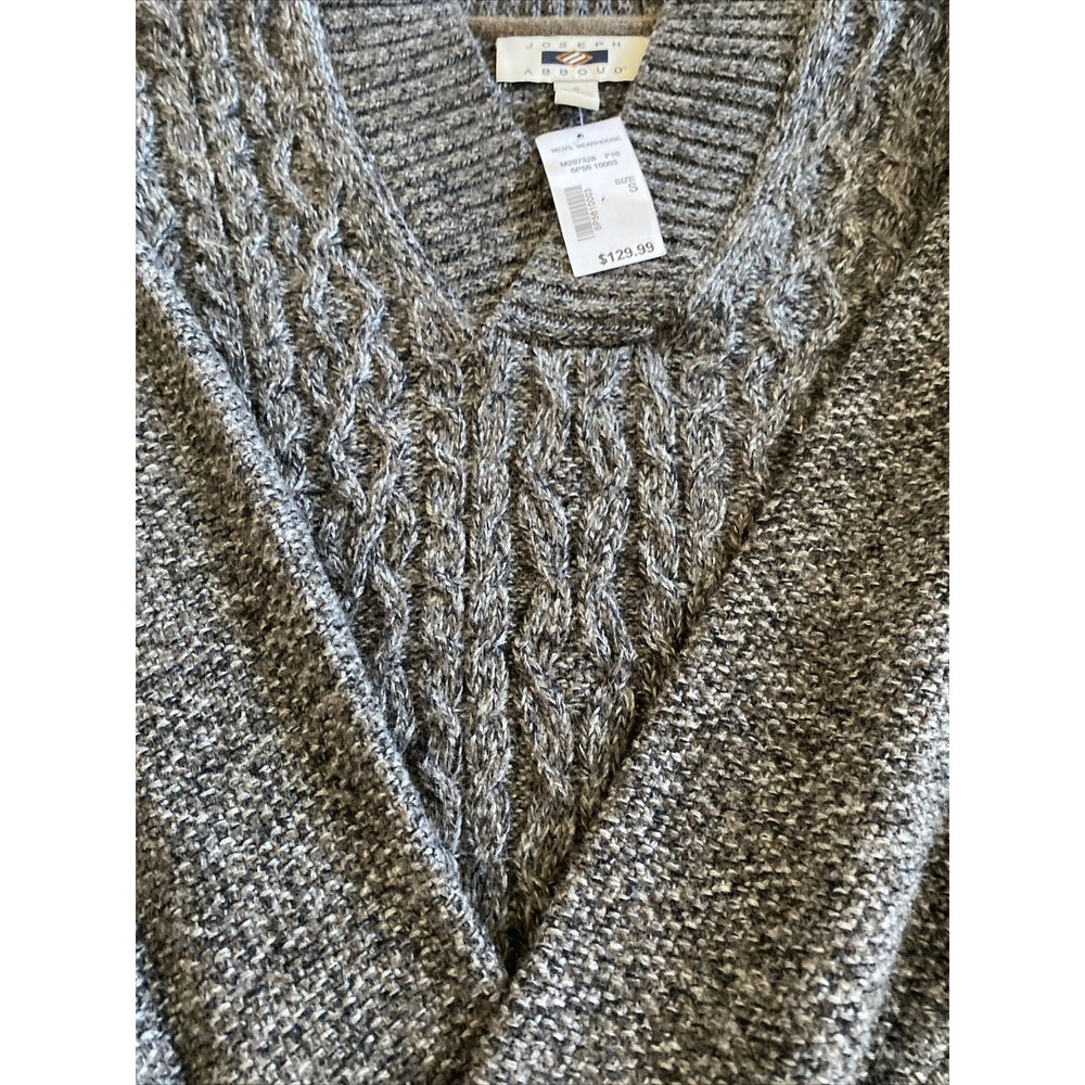 Joseph Abboud Men's Wool Blend Fisherman Sweater Chunky Cable Knit Small B6 - Picture 1 of 4